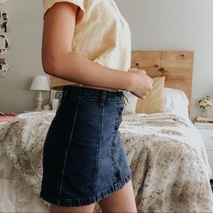 button up denim skirt